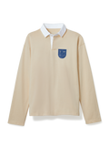 Crest Patch Oatmilk Long Sleeve Polo