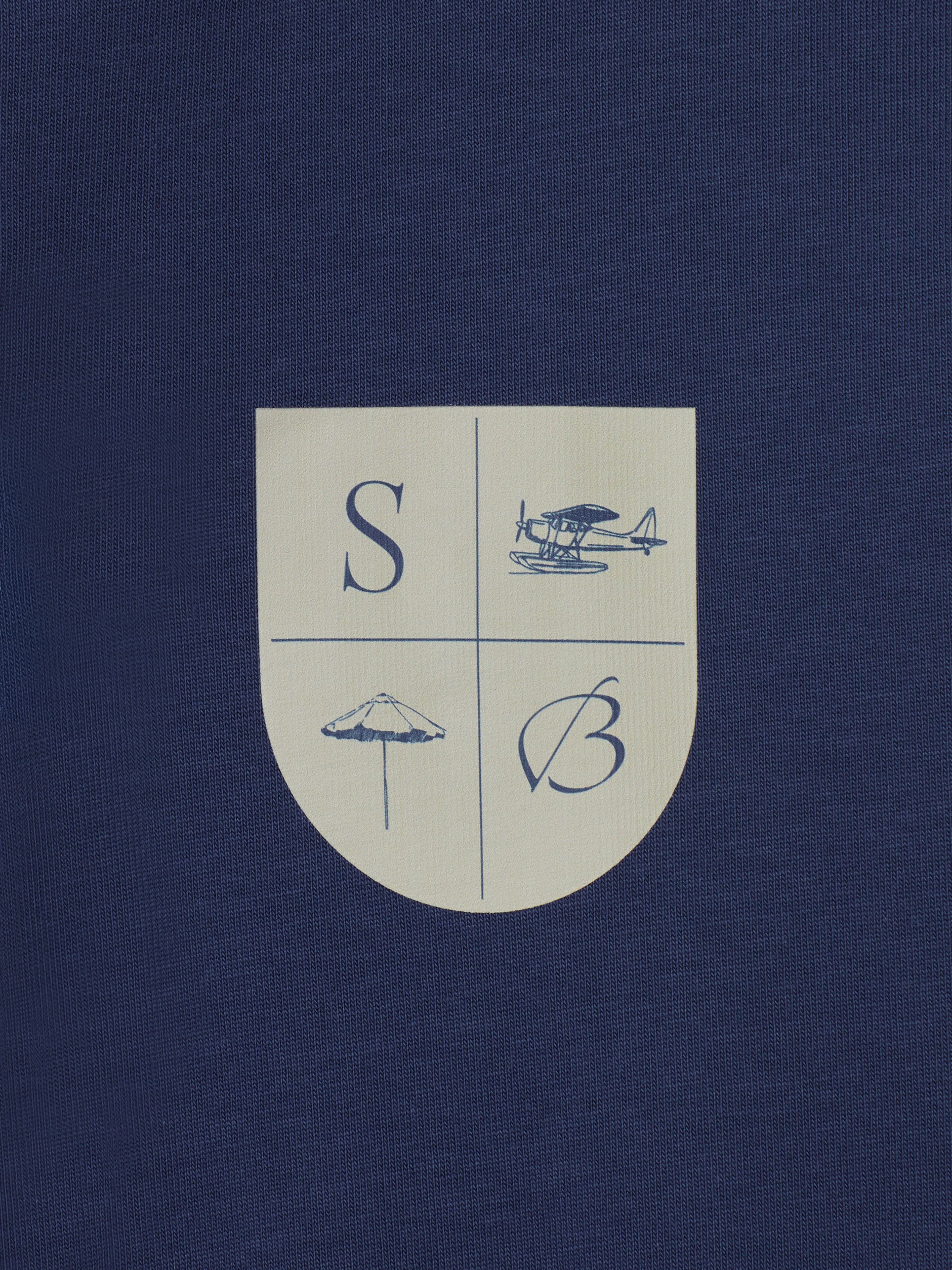 Crest Navy Long Sleeve Polo