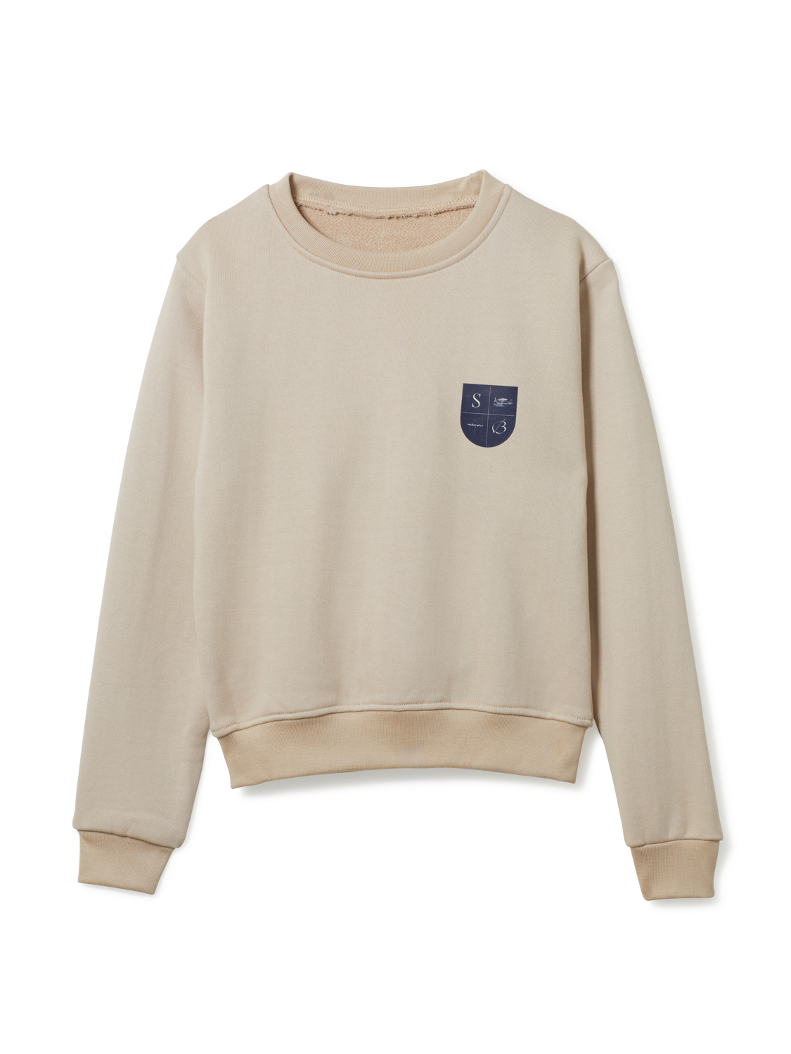 Crest Patch Oatmilk Crewneck