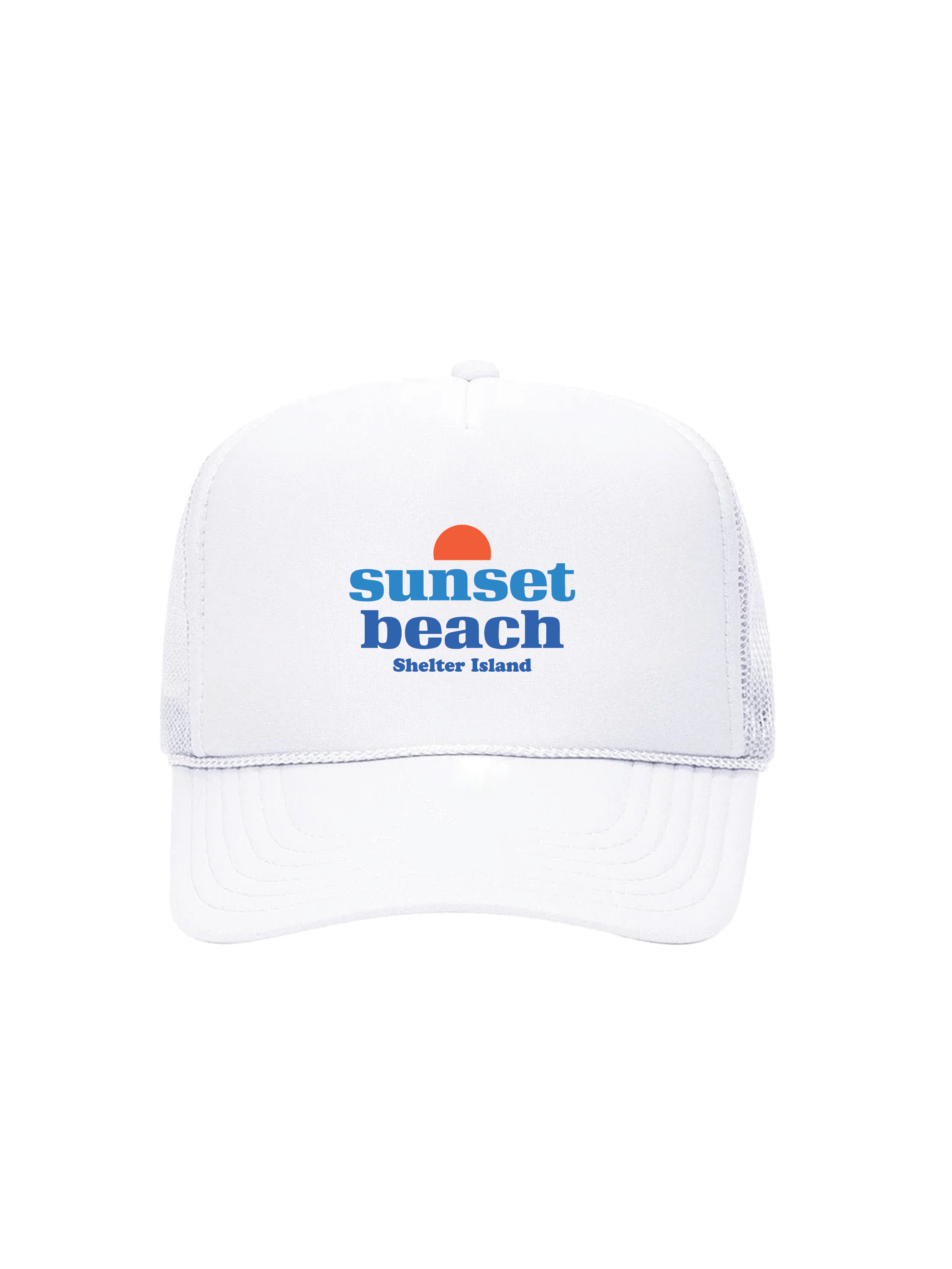 Sunset Beach Design White Trucker