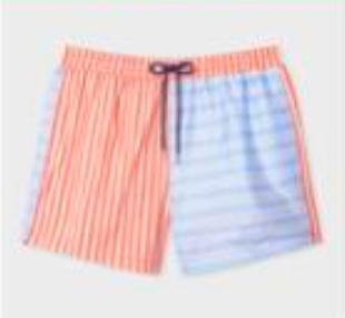 SWIMSHORT STRIPE POOL SMITH CORAL RED